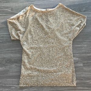 Gold Sequined Mini Dress
